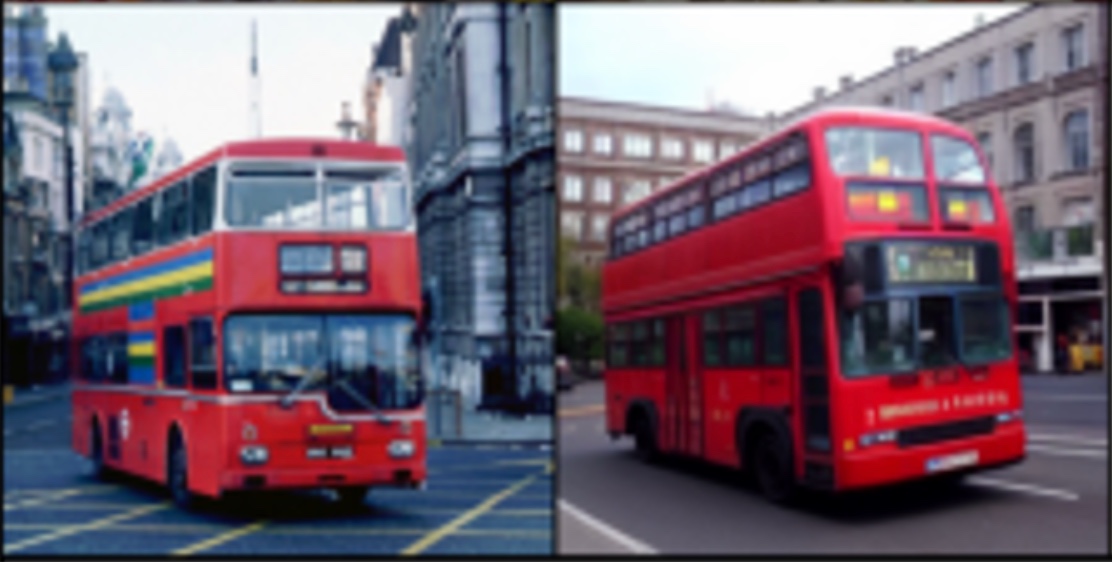 Seen double-decker bus and its reconstruction